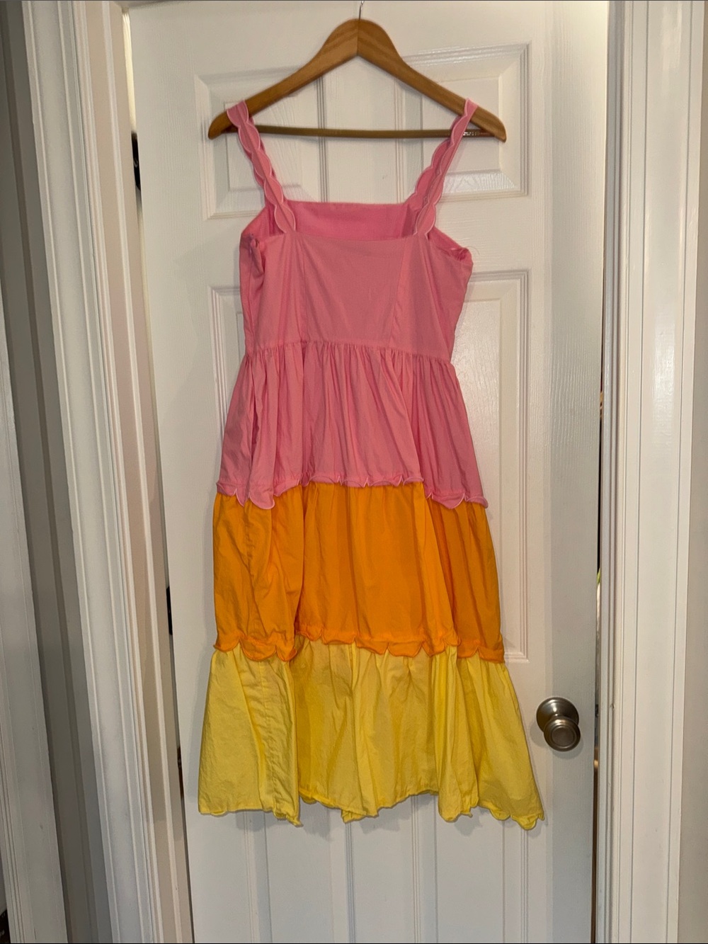 English Factory color block scalloped small midi dress - Picture 2 of 3